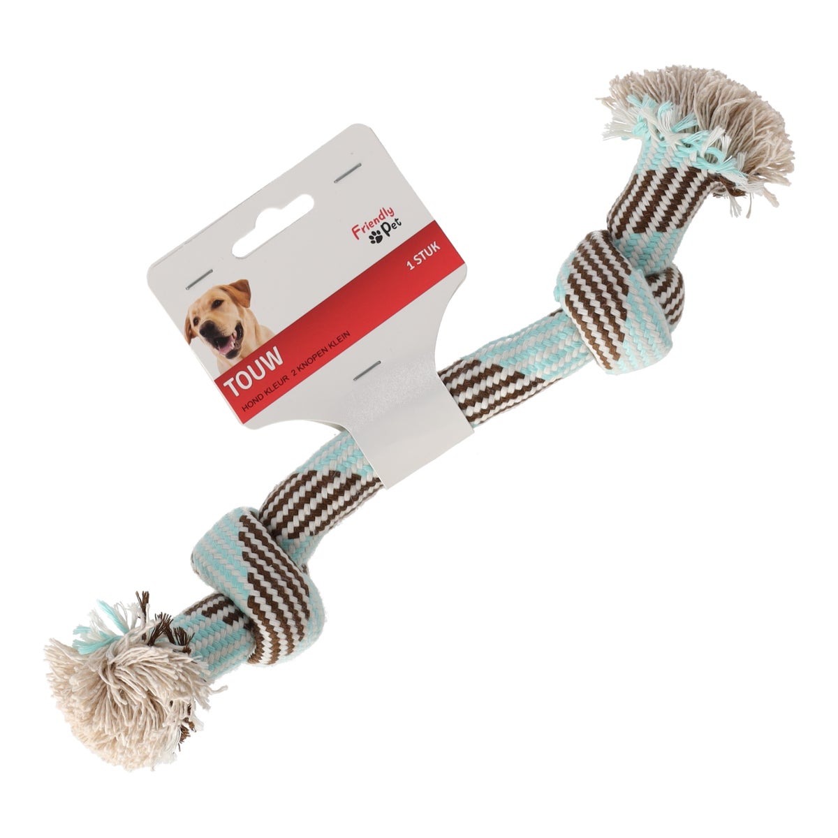 Touw hond kleur 2 knopen klein Touw hond kleur 2 knopen klein