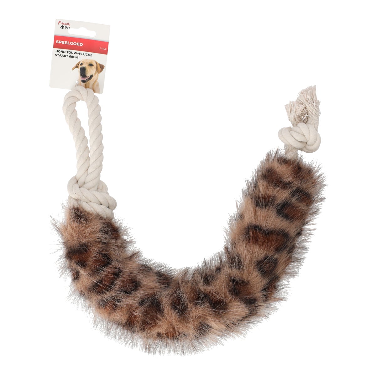 Hondenspeelgoed touw en pluche staart 68 cm Hondenspeelgoed touw en pluche staart 68 cm
