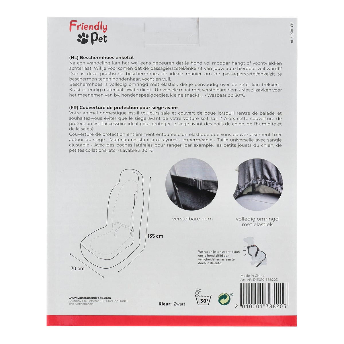 Autodeken Oslo zwart 135 x 70 cm Autodeken Oslo zwart 135 x 70 cm