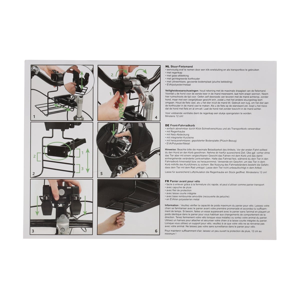 Fietsmand voor 41 x 41 x 29 cm zwart Fietsmand voor 41 x 41 x 29 cm zwart