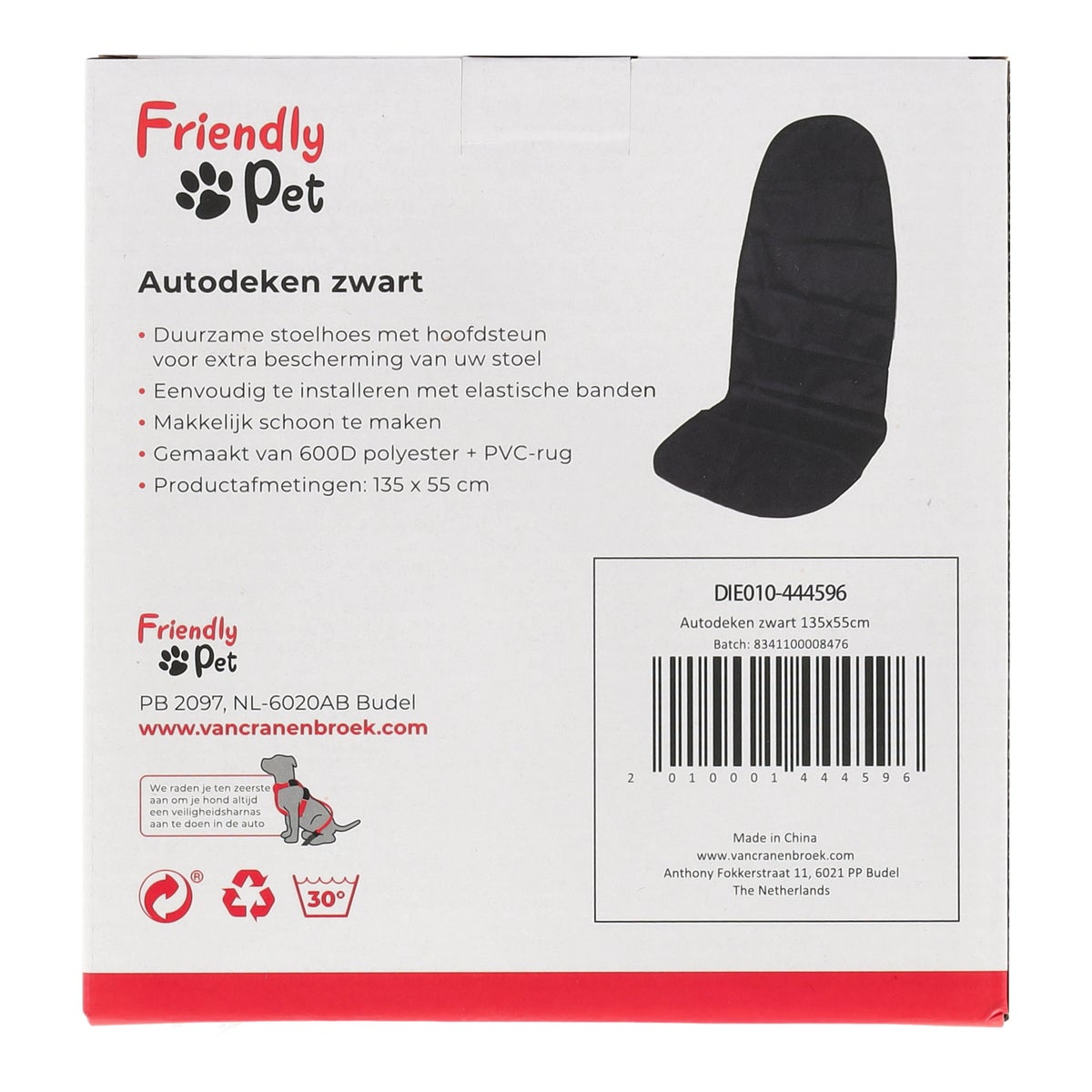 Autodeken zwart 135 x 55 cm Autodeken zwart 135 x 55 cm