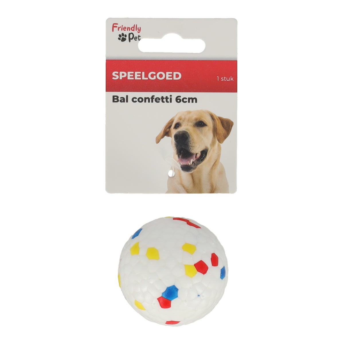 Hondenspeelgoed bal confetti 6cm Hondenspeelgoed bal confetti 6cm