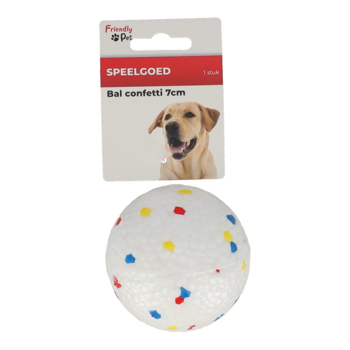 Hondenspeelgoed bal confetti 7cm Hondenspeelgoed bal confetti 7cm