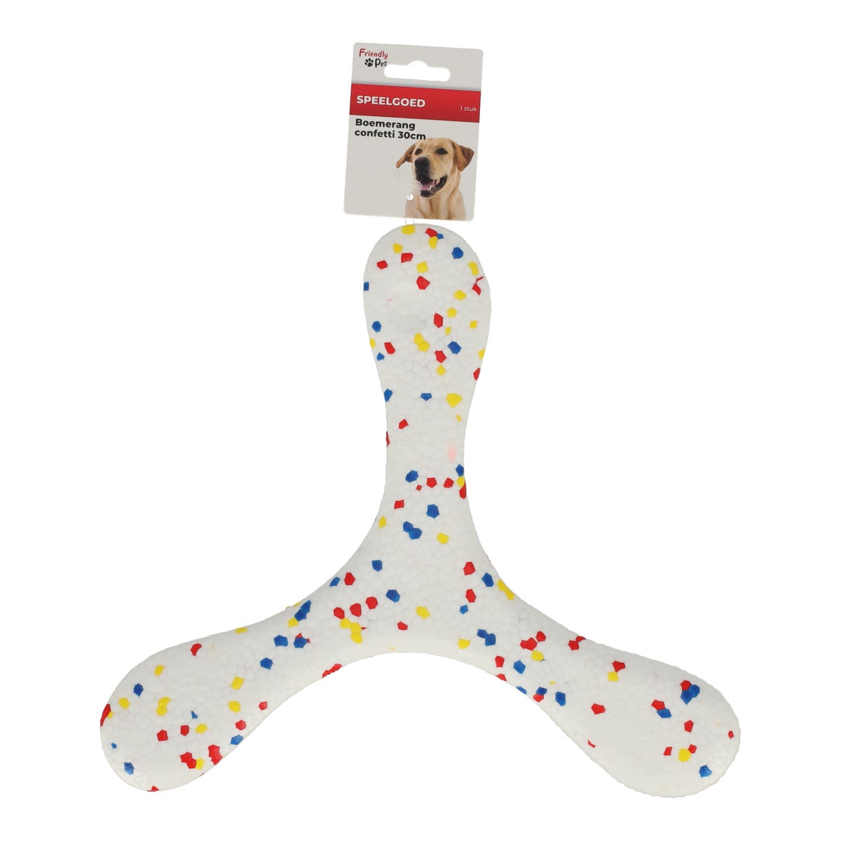 Hondenspeelgoed boemerang confetti 30 cm Hondenspeelgoed boemerang confetti 30 cm