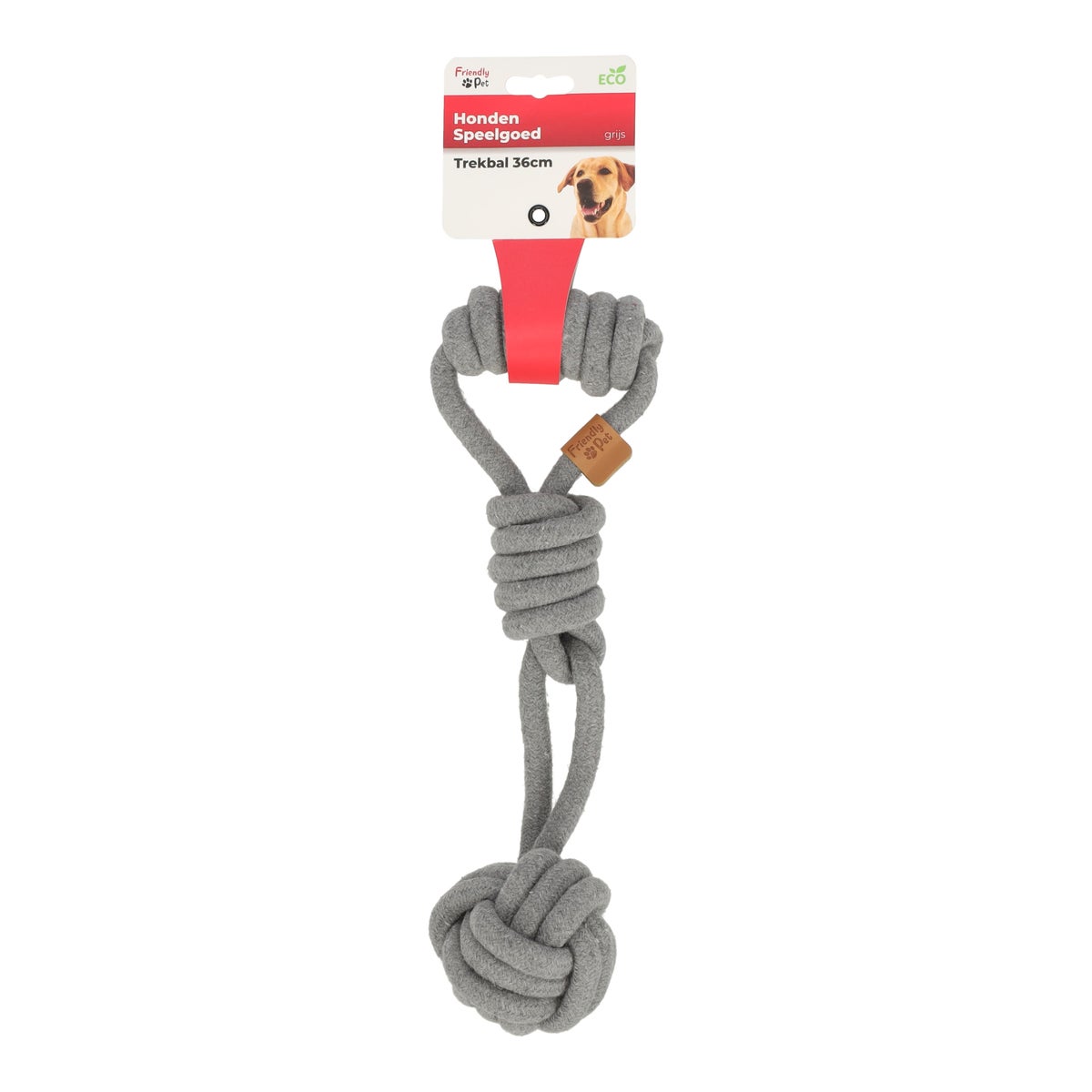 Hondenspeelgoed trekbal 36cm grijs eco Hondenspeelgoed trekbal 36cm grijs eco