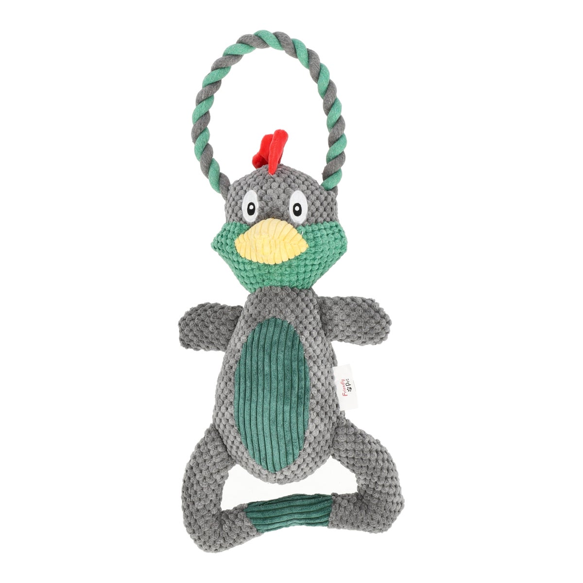 Hondenspeelgoed kip 35cm grijs/groen eco Hondenspeelgoed kip 35cm grijs/groen eco