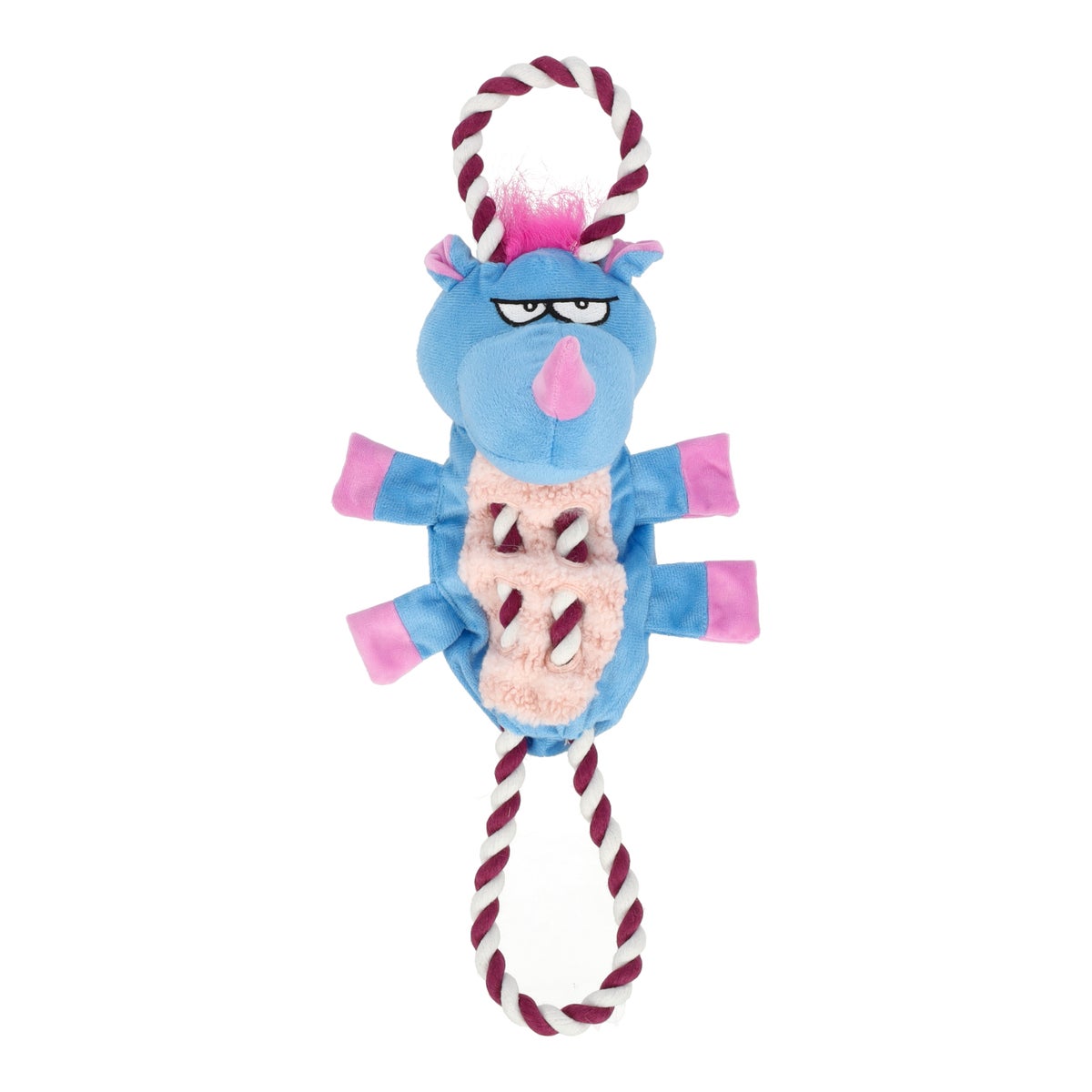 Hondenspeelgoed neushoorn en touw 48 cm Hondenspeelgoed neushoorn en touw 48 cm