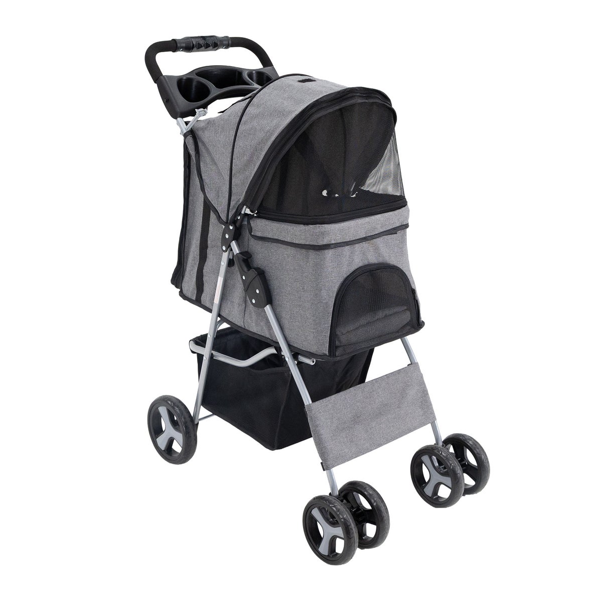 Hondenbuggy 4-wiel grijs 47 x 100 x 80 cm Hondenbuggy 4-wiel grijs 47 x 100 x 80 cm