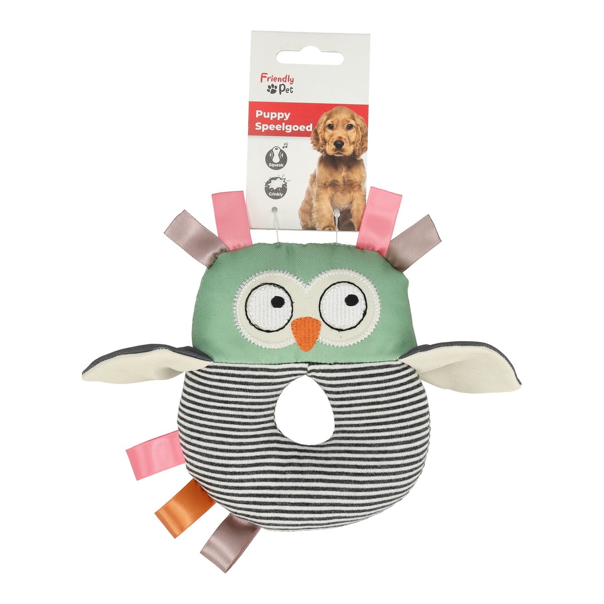 Speelgoed puppy uil groen 16cm Friendly Pet Speelgoed puppy uil groen 16cm Friendly Pet