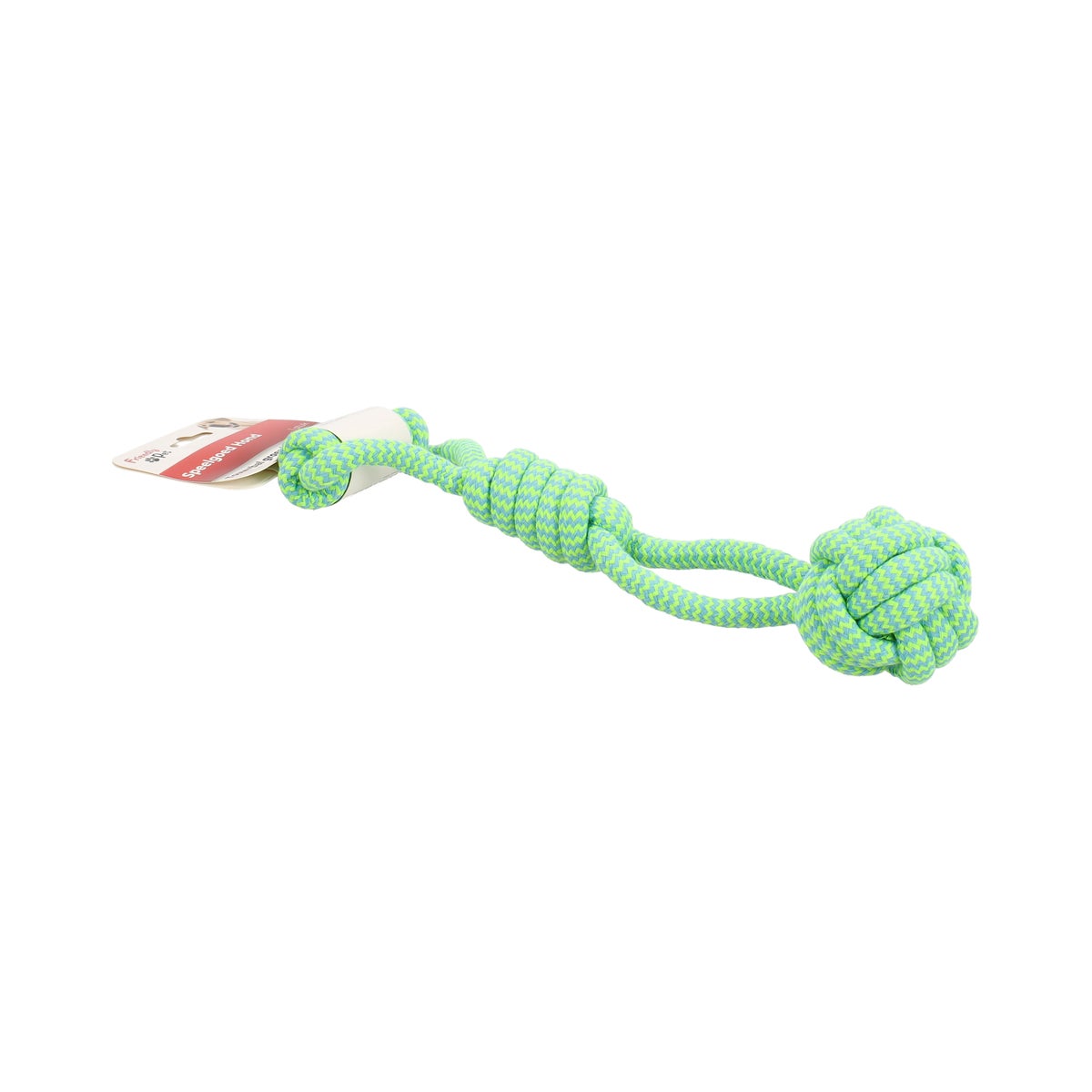 Hondenspeelgoed touw+bal gr/bl 33cm Hondenspeelgoed touw+bal gr/bl 33cm