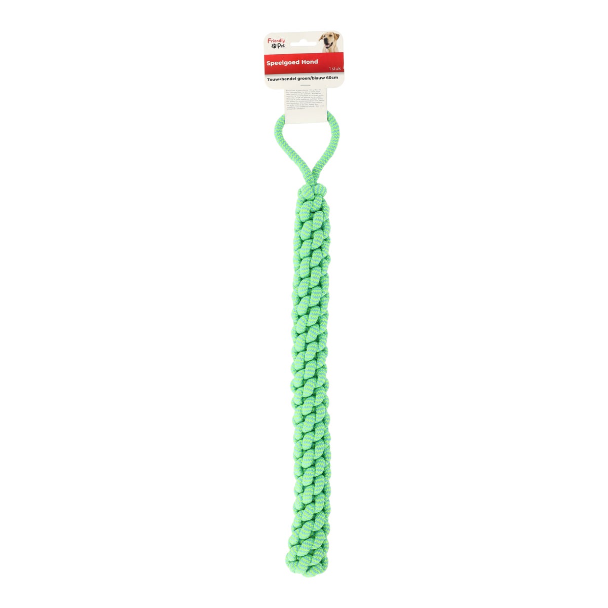 Hondenspeelgoed touw en hendel gr/bl 60 cm Hondenspeelgoed touw en hendel gr/bl 60 cm