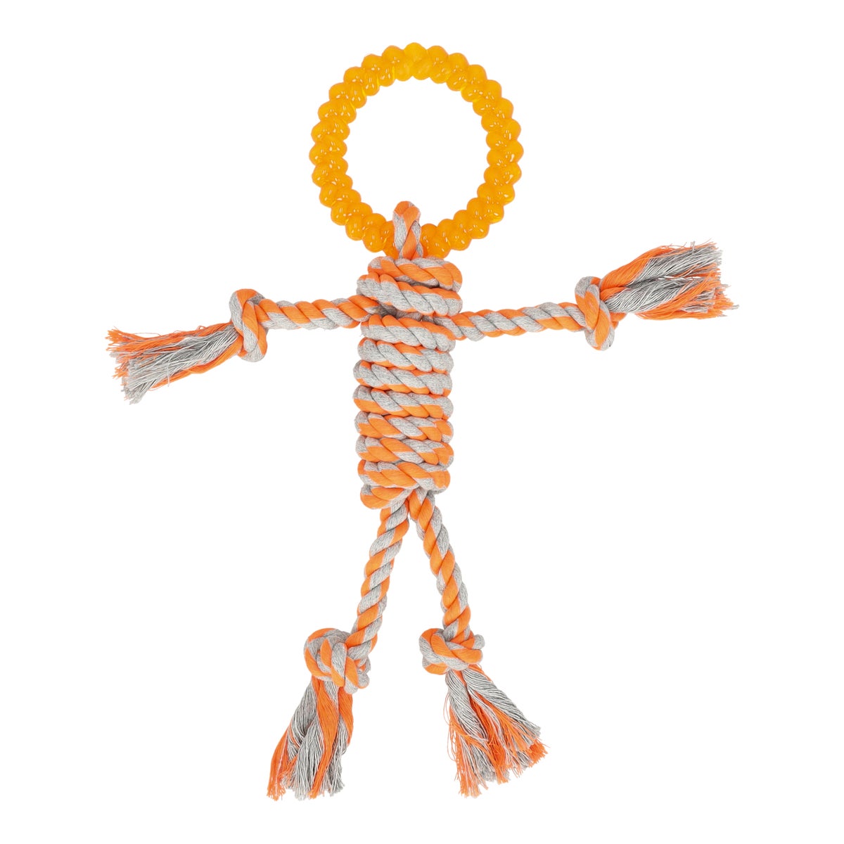 Hondenspeelgoed touw+ring gr/or 31cm Hondenspeelgoed touw+ring gr/or 31cm