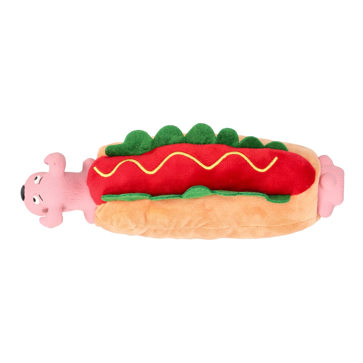 Hondenspeelgoed hotdog met hond 27 cm Hondenspeelgoed hotdog met hond 27 cm
