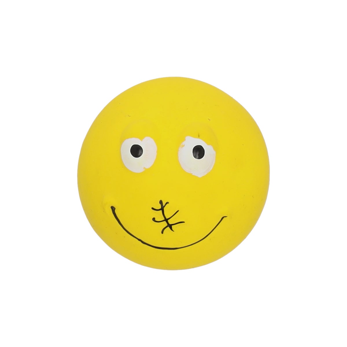 Hondenspeelgoed bal 6 cm smiley latex Hondenspeelgoed bal 6 cm smiley latex