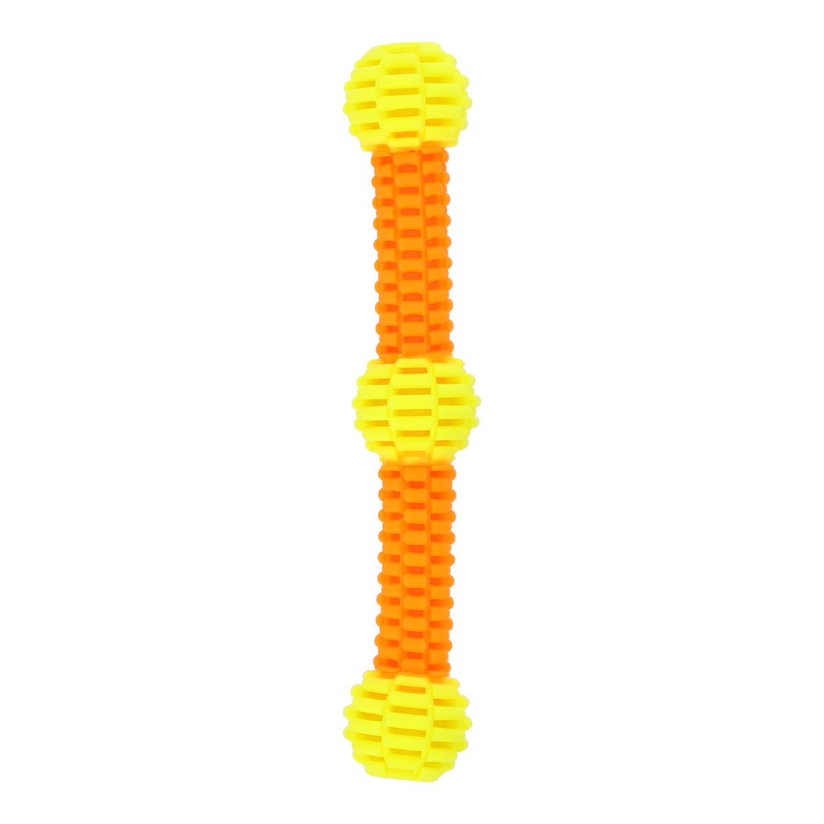 Hondenspeelgoed stick 3 ballen geel/oranje 28 cm Hondenspeelgoed stick 3 ballen geel/oranje 28 cm