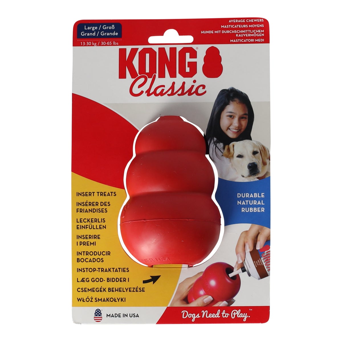 Hondenspeelgoed L rood Kong Hondenspeelgoed L rood Kong