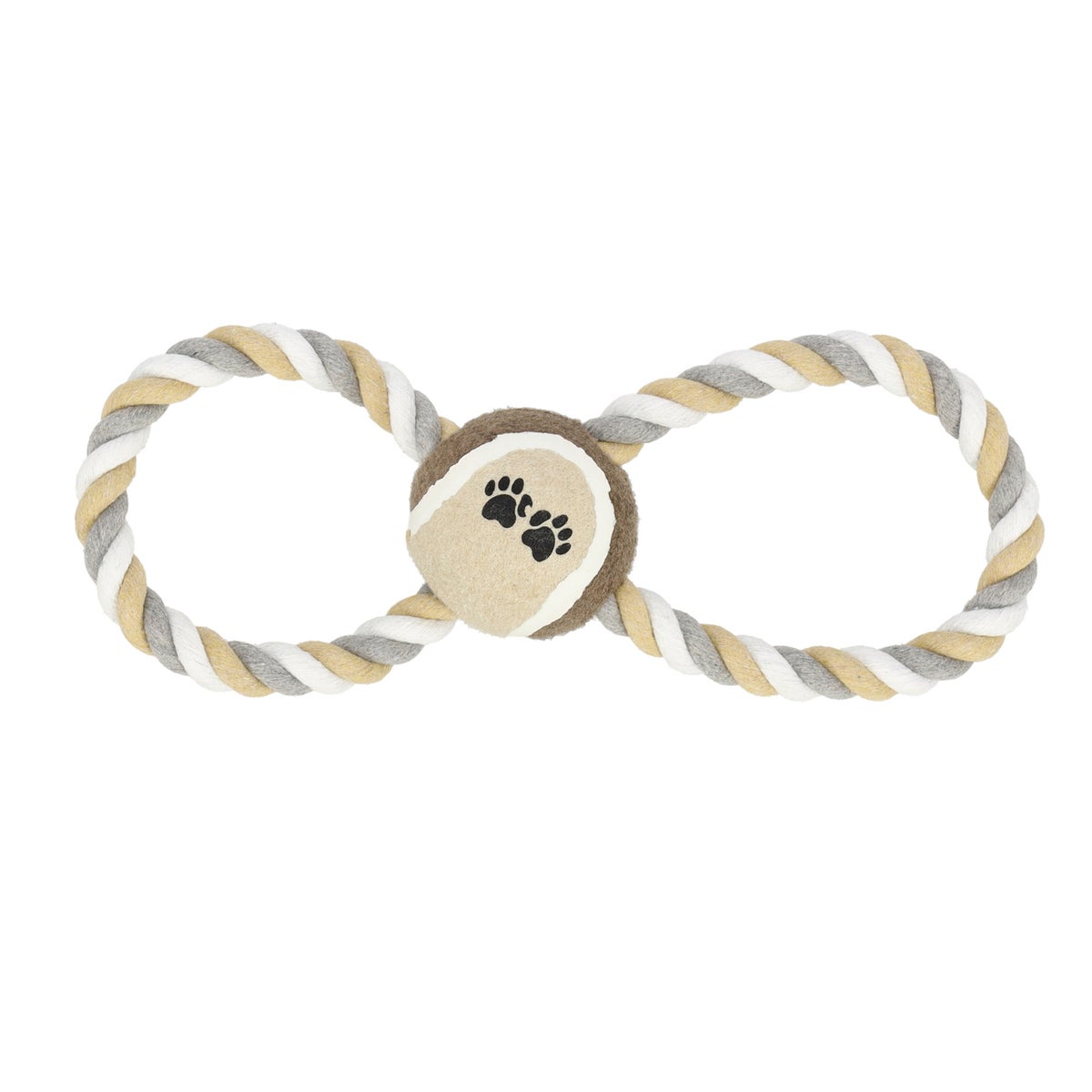 Hondenspeelgoed touw met 2 lus en bal Hondenspeelgoed touw met 2 lus en bal