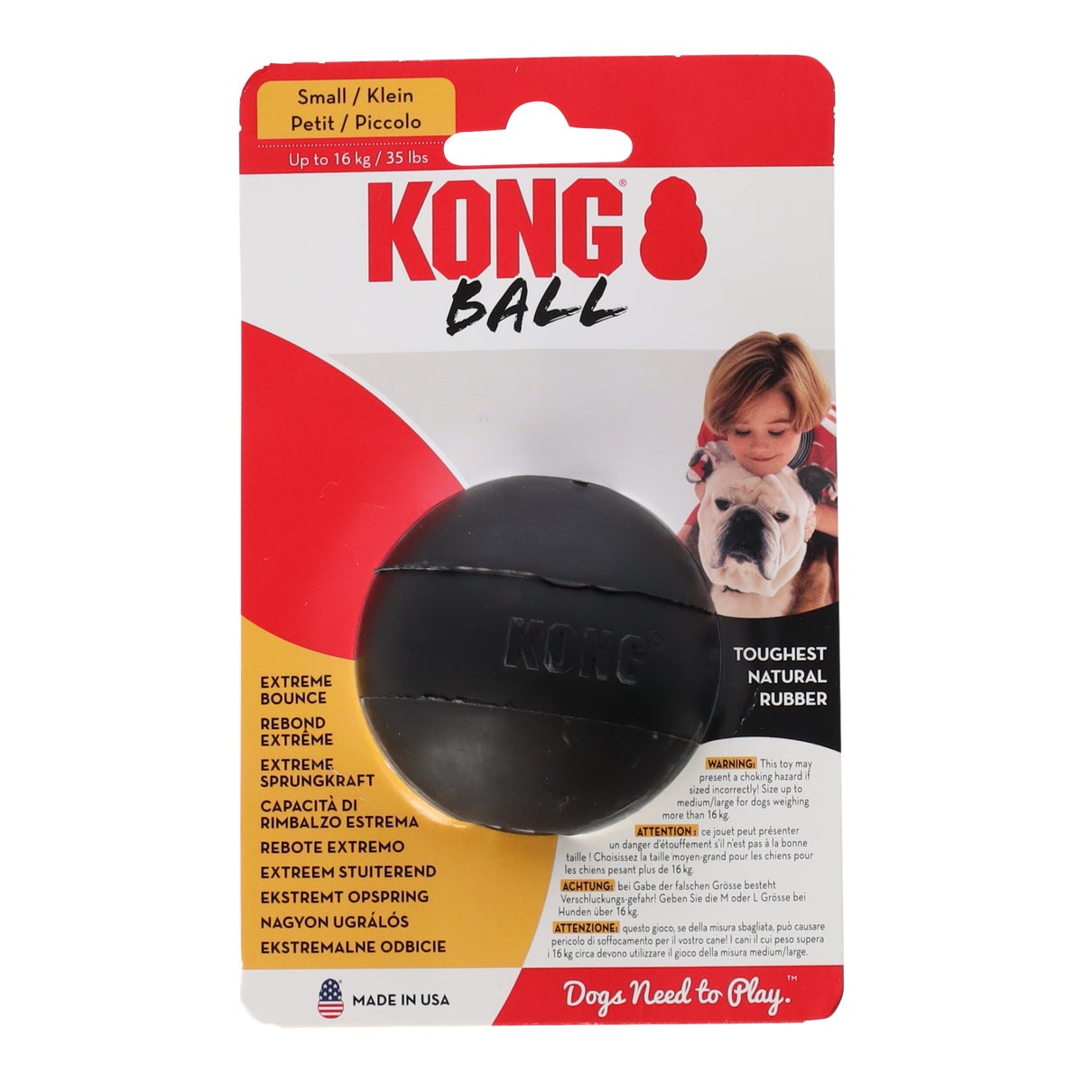 Hondenspeelgoed bal S zwart Kong Hondenspeelgoed bal S zwart Kong