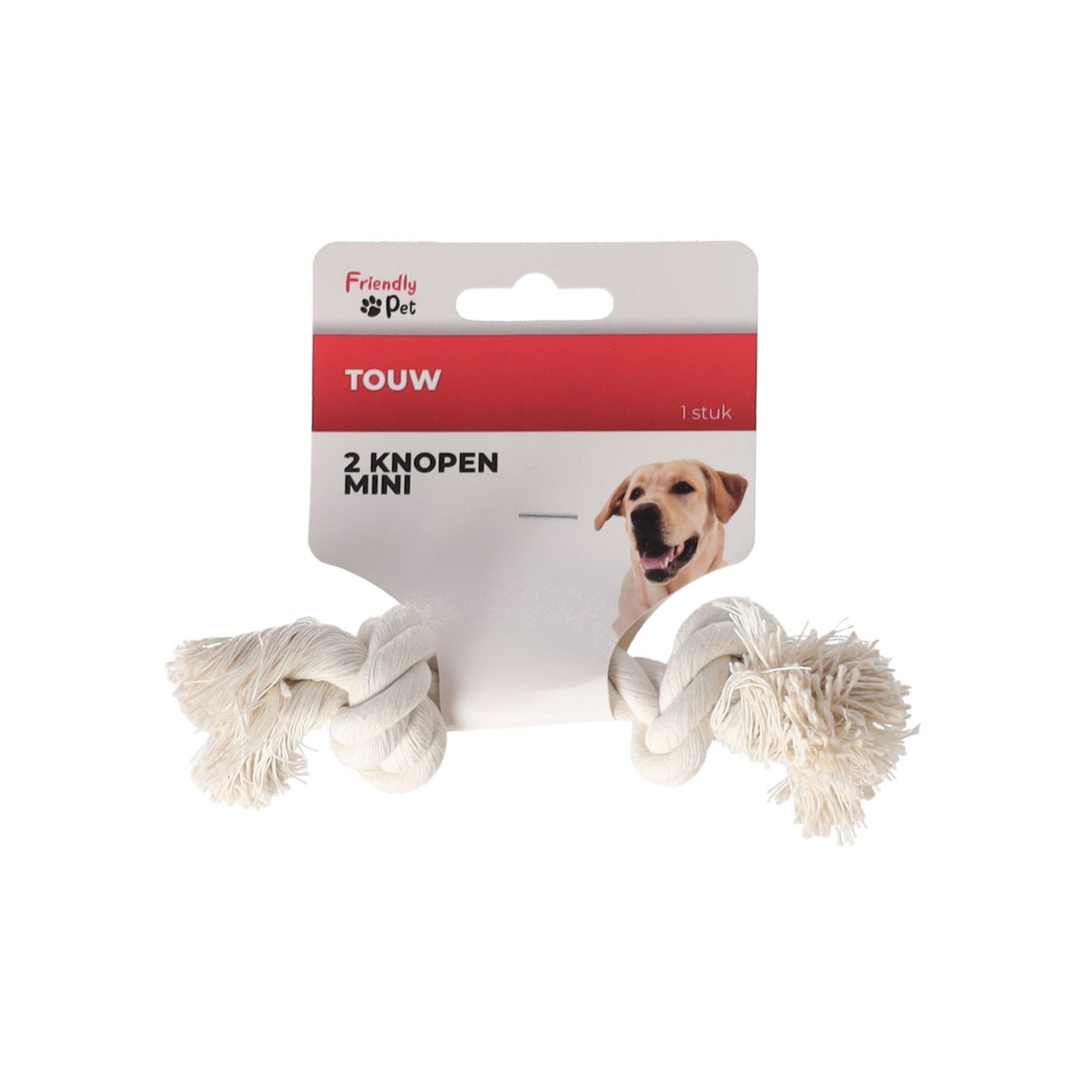 Touw hond wit 2 knopen mini Touw hond wit 2 knopen mini