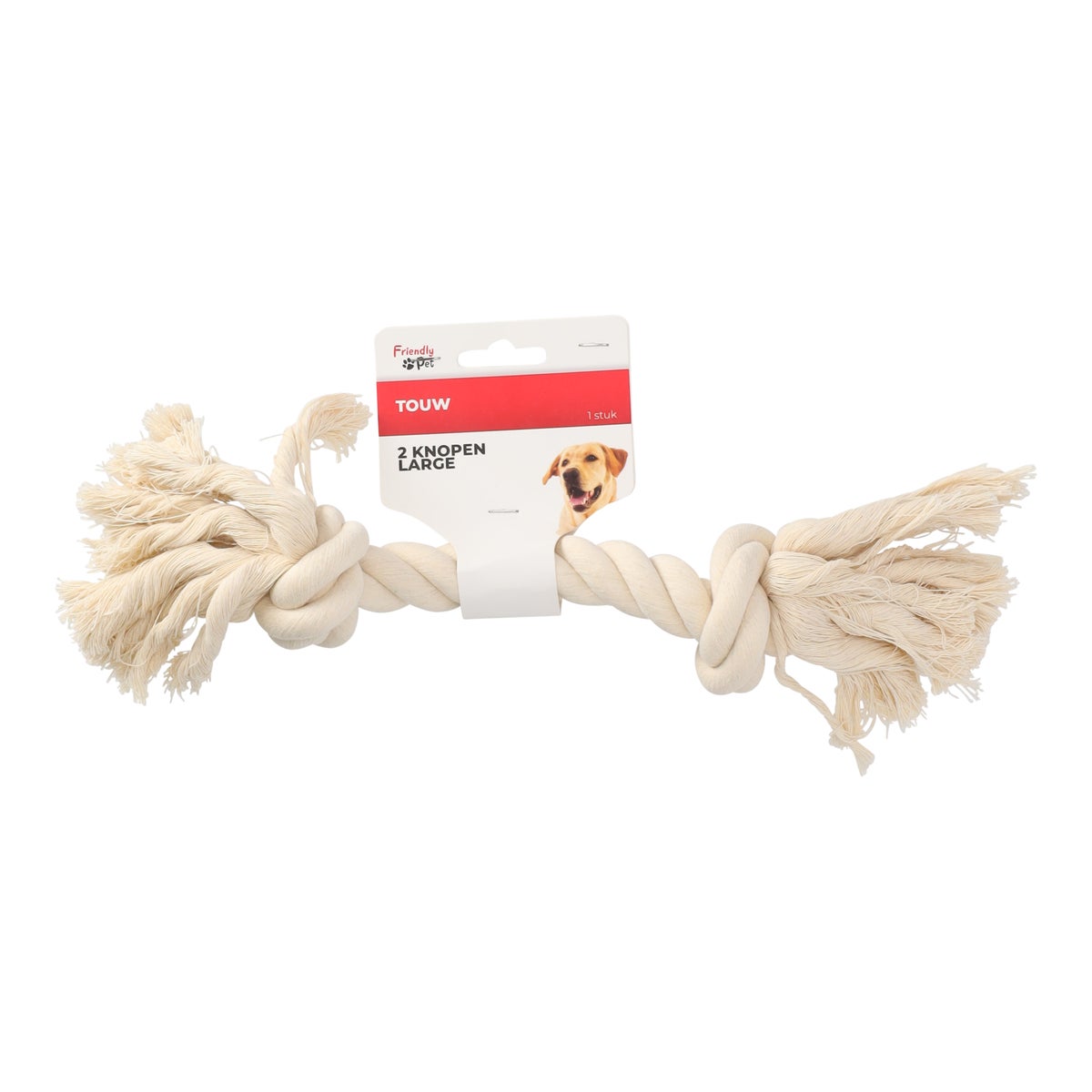 Touw hond wit 2 knopen large Touw hond wit 2 knopen large