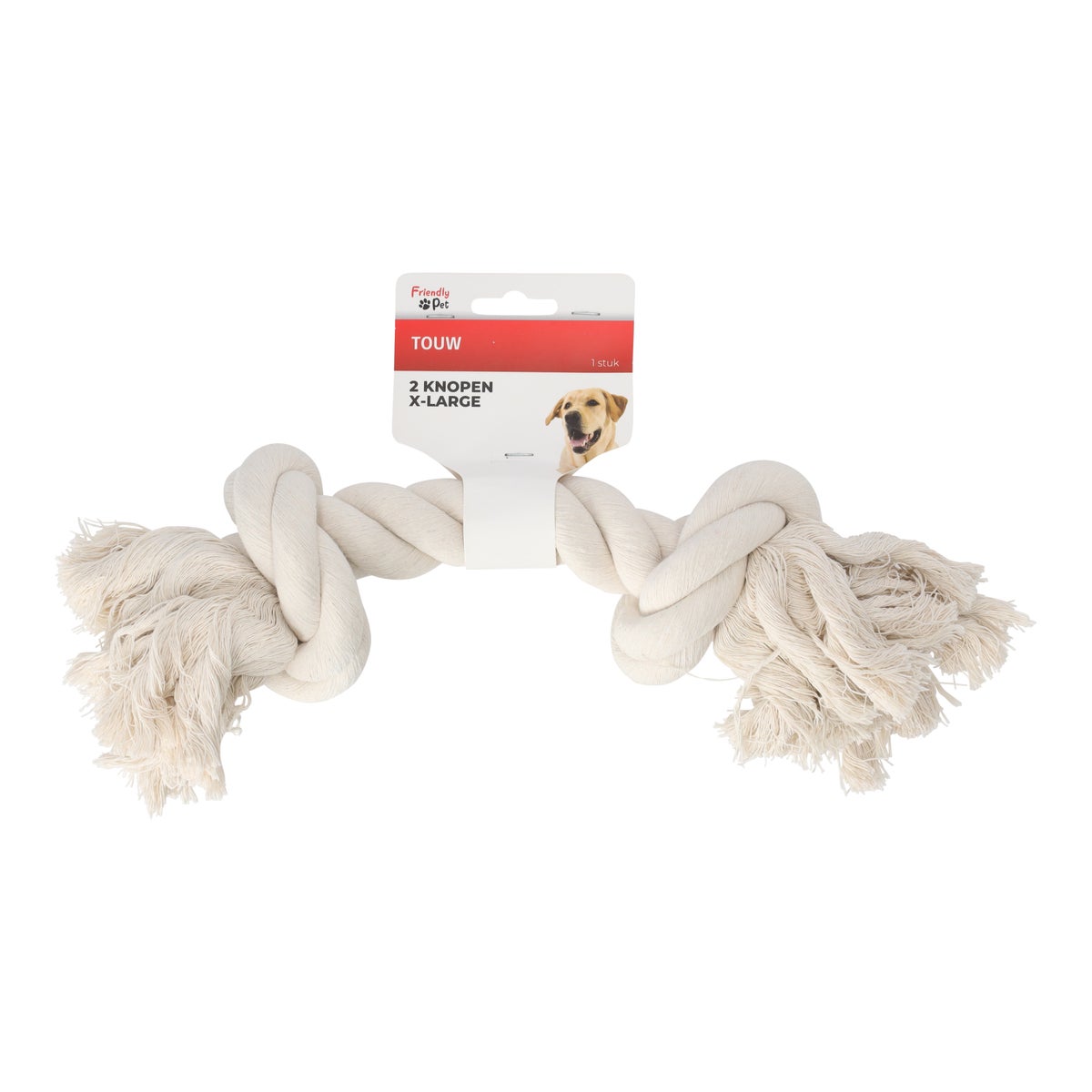 Touw hond wit 2 knopen x-large Touw hond wit 2 knopen x-large