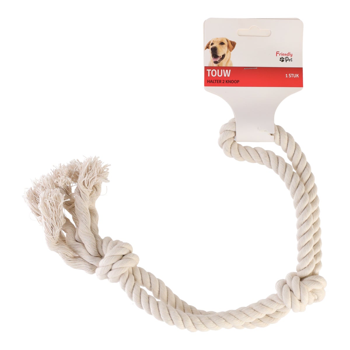 Touw hond wit halter 2 knoop Touw hond wit halter 2 knoop