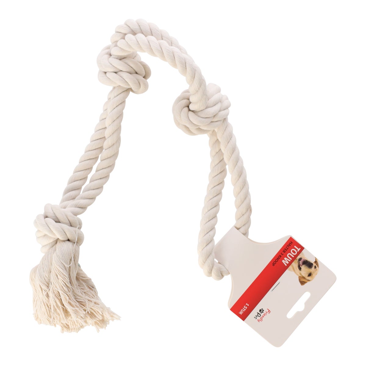 Touw hond wit halter 3 knoop Touw hond wit halter 3 knoop