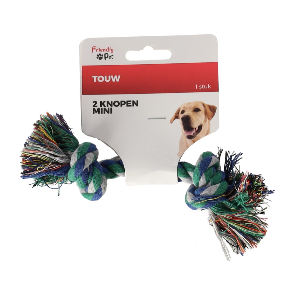 Touw hond kleur 2 knopen mini Touw hond kleur 2 knopen mini