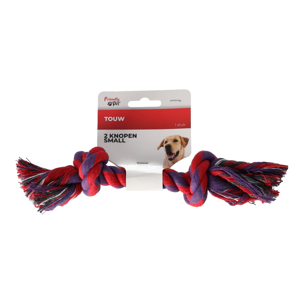 Touw hond kleur 2 knopen small Touw hond kleur 2 knopen small