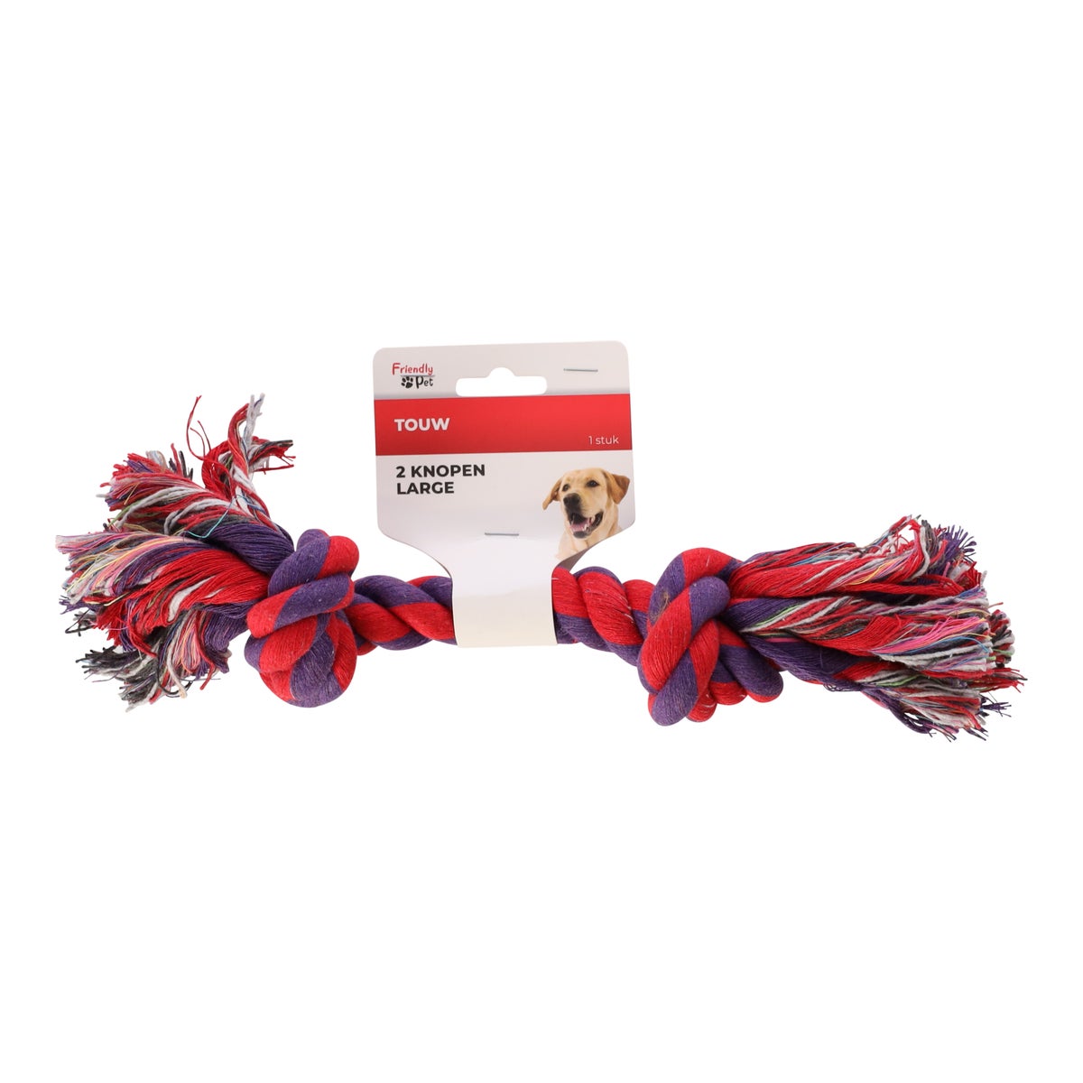 Touw hond kleur 2 knopen large Touw hond kleur 2 knopen large
