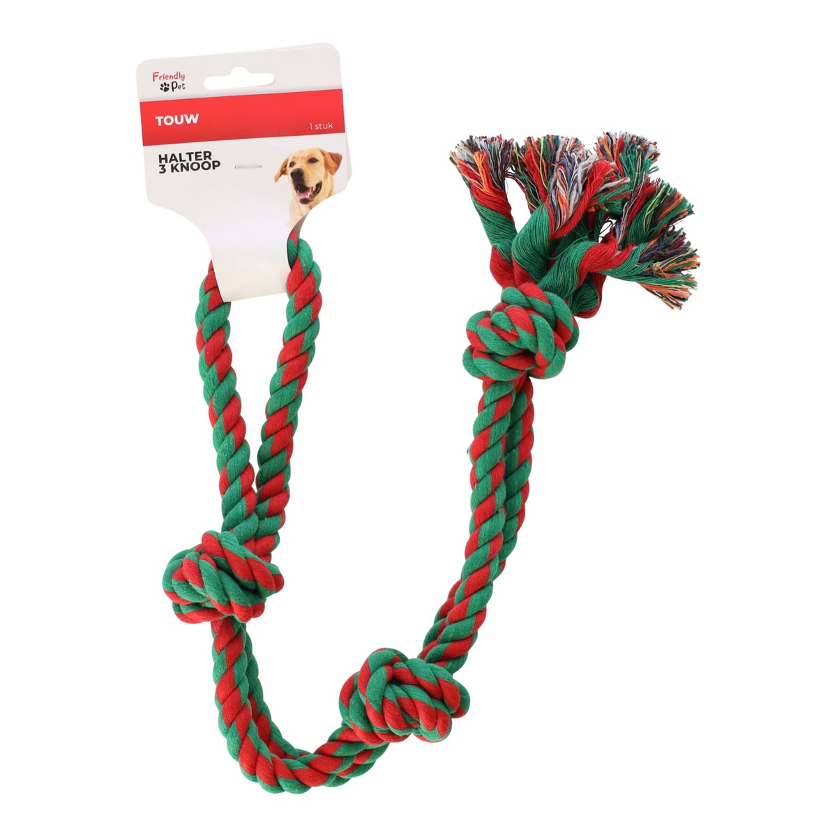 Hondenspeelgoed touw met 3 knopen Hondenspeelgoed touw met 3 knopen