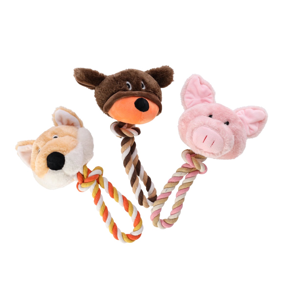 Hondenspeelgoed plush hoofd+lus 30cm assorti Hondenspeelgoed plush hoofd+lus 30cm assorti