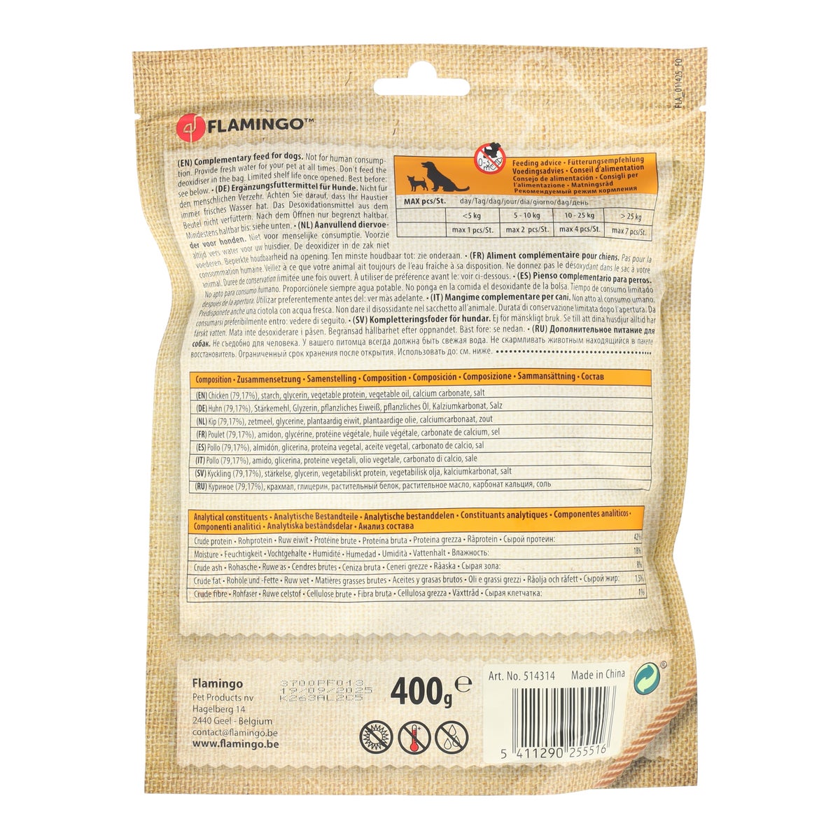 Snack kip calcium bone 400gr Snack kip calcium bone 400gr