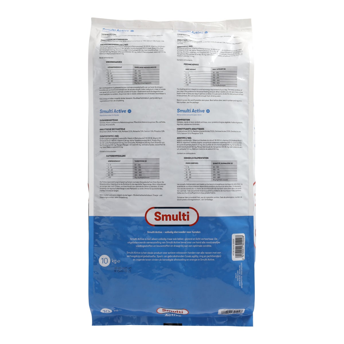 Active hondenvoer 10 kg Smulti Active hondenvoer 10 kg Smulti