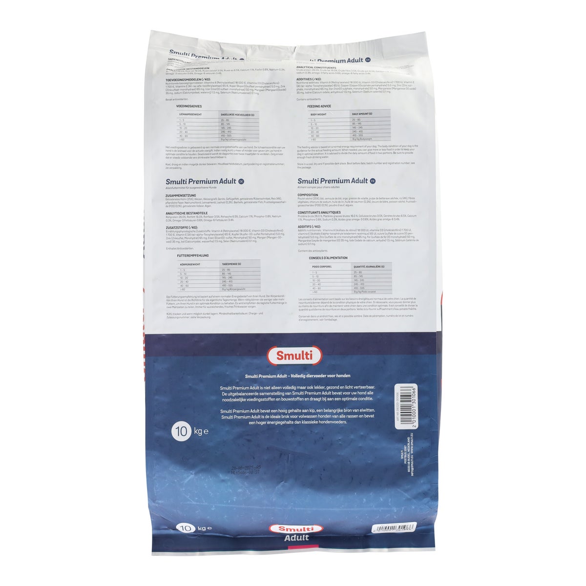 Voer hond Premium adult 10 kg Smulti Voer hond Premium adult 10 kg Smulti
