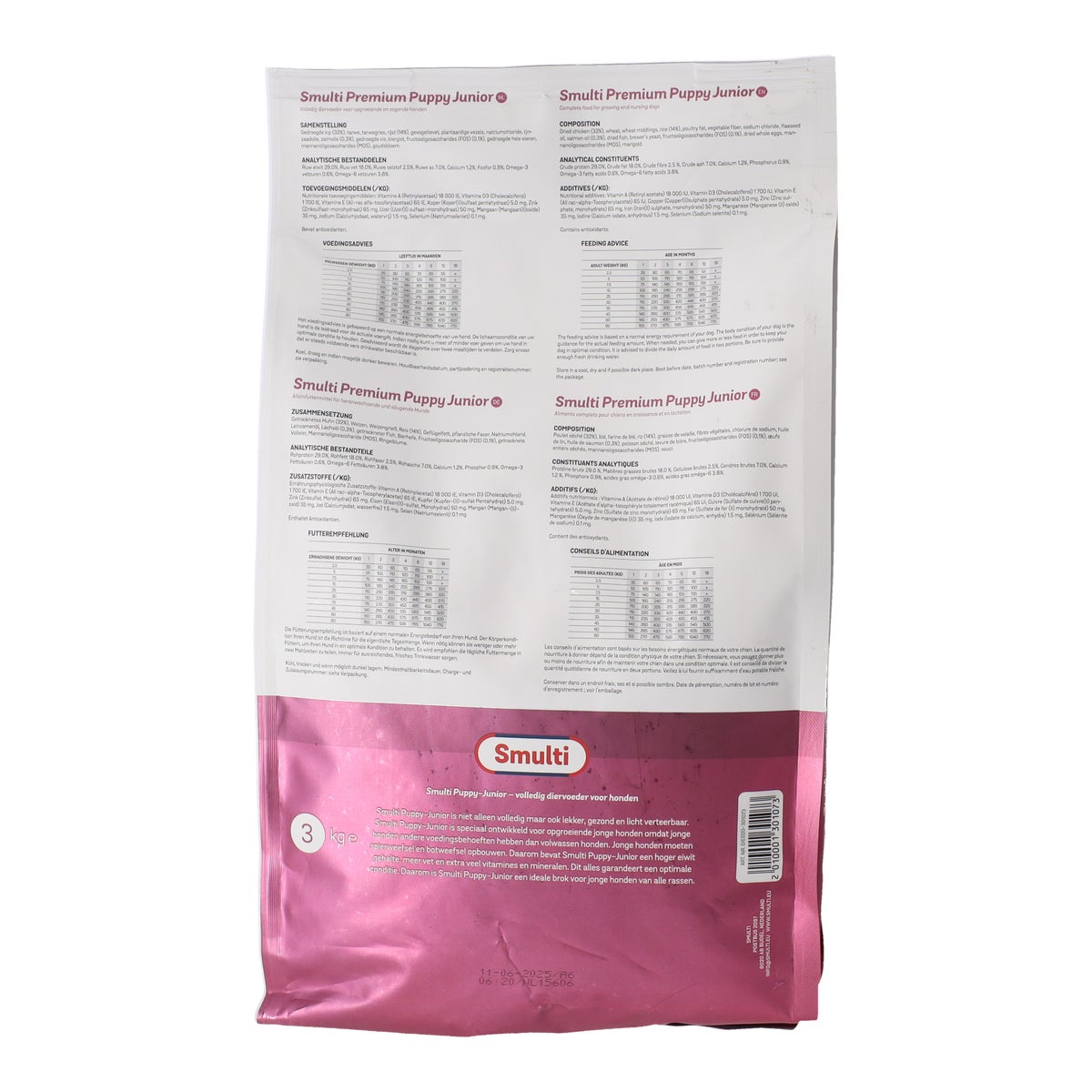 Voer hond Premium Puppy 3kg Smulti Voer hond Premium Puppy 3kg Smulti