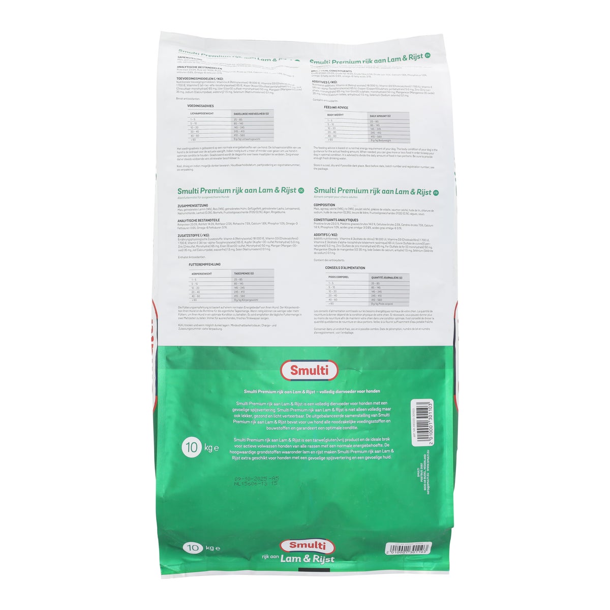 Voer hond Premium lam en rijst 10 kg Smulti Voer hond Premium lam en rijst 10 kg Smulti