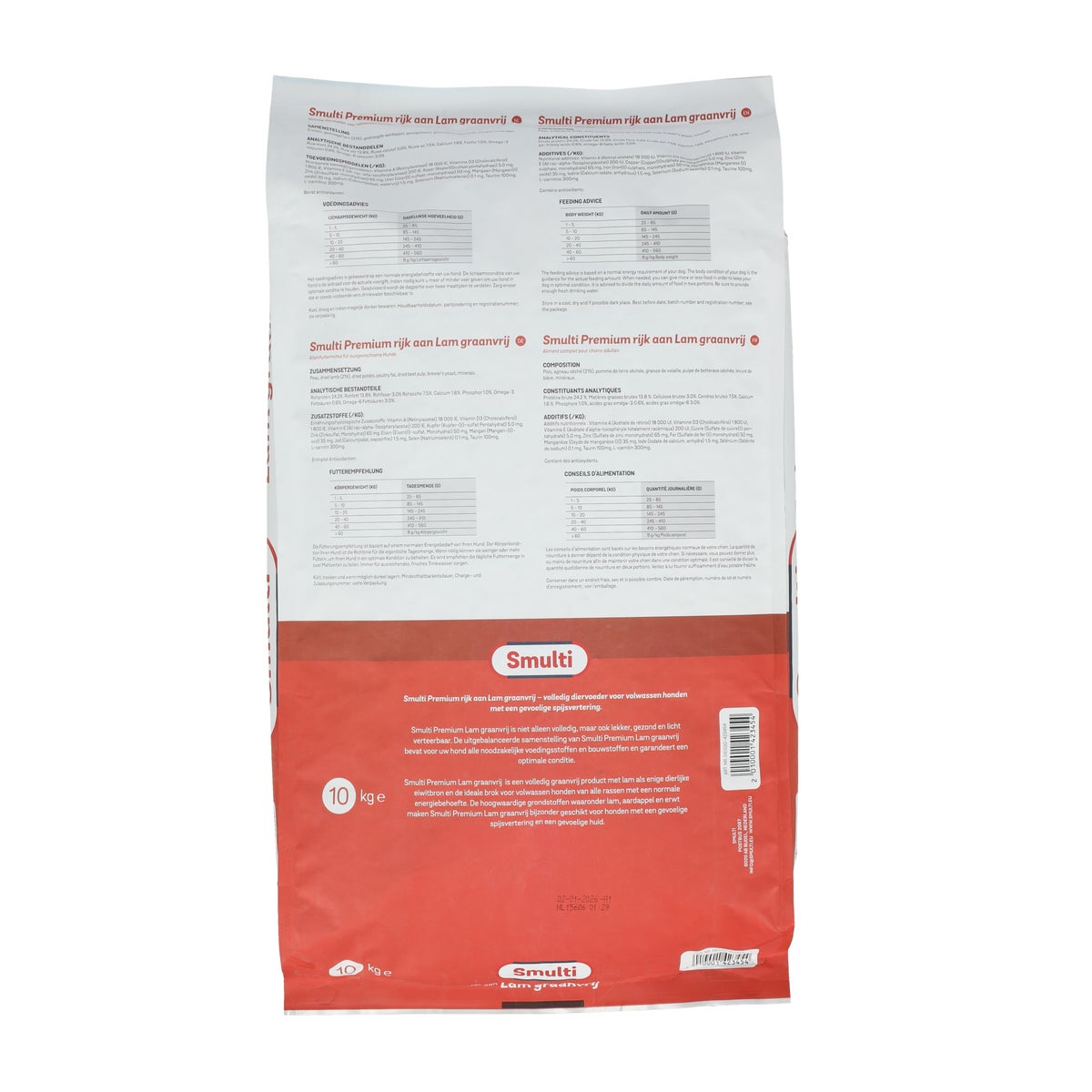 Hondenvoer Premium graanvrij lam 10 kg Smulti Hondenvoer Premium graanvrij lam 10 kg Smulti