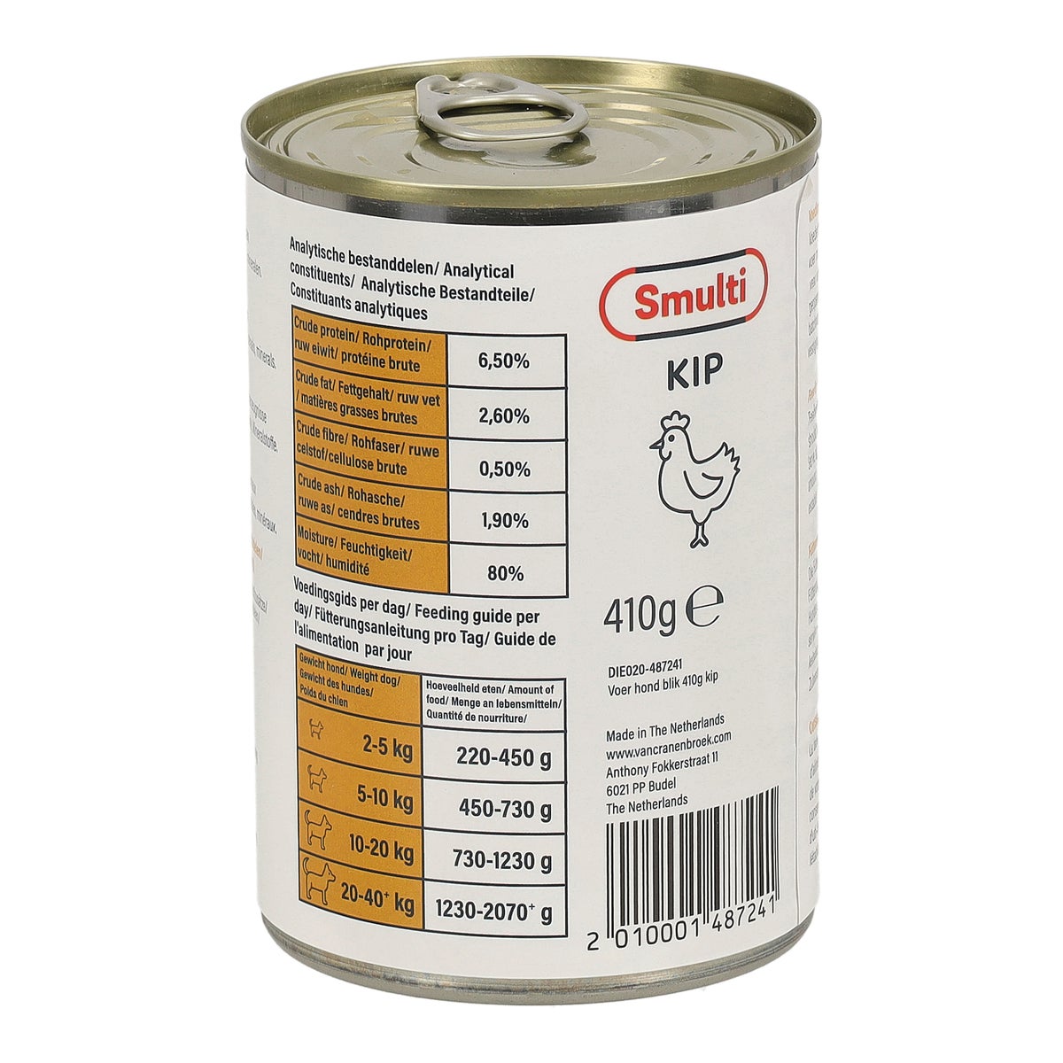Hondenvoer Blik 410 gram Kip Smulti Hondenvoer Blik 410 gram Kip Smulti