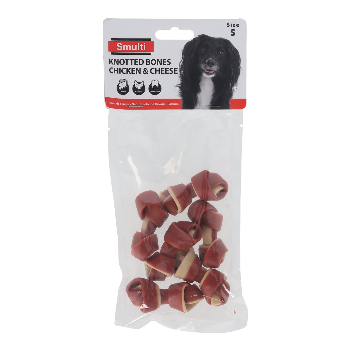 Hondensnack knoopbeen kip met kaas 6 stuks S Hondensnack knoopbeen kip met kaas 6 stuks S