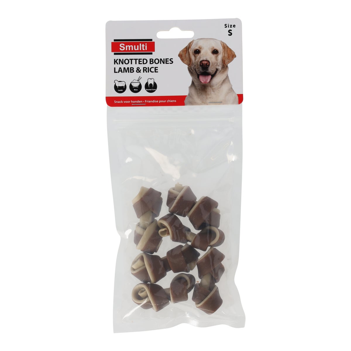 Snack knoopbeen lam met rijst 6 stuks S Snack knoopbeen lam met rijst 6 stuks S