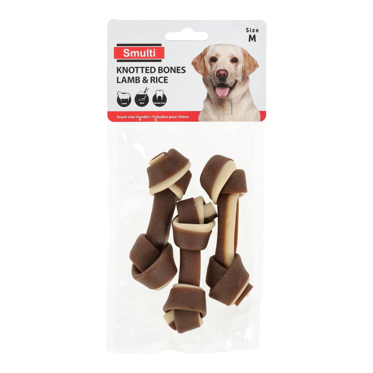 Snack knoopbeen lam en rijst 3 stuks M Snack knoopbeen lam en rijst 3 stuks M