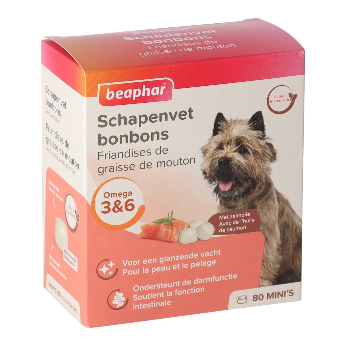 Schapenvet bonbons mini zalm Schapenvet bonbons mini zalm