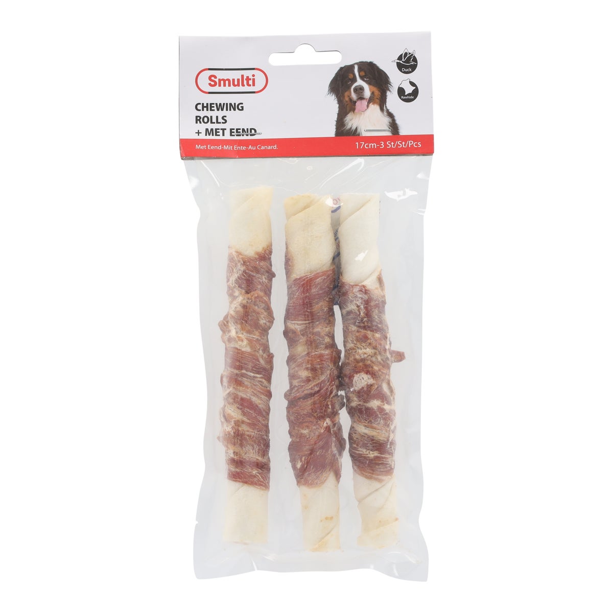 Hondensnack duck stick 17cm 3st Hondensnack duck stick 17cm 3st