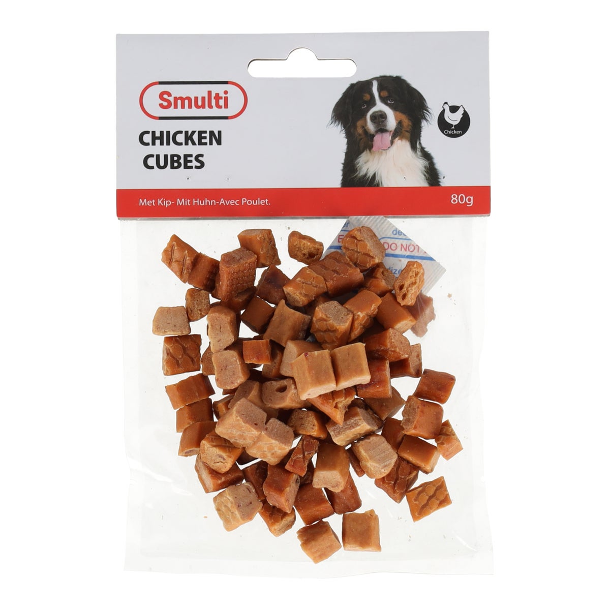 Hondensnack kip cubes 80 g Hondensnack kip cubes 80 g