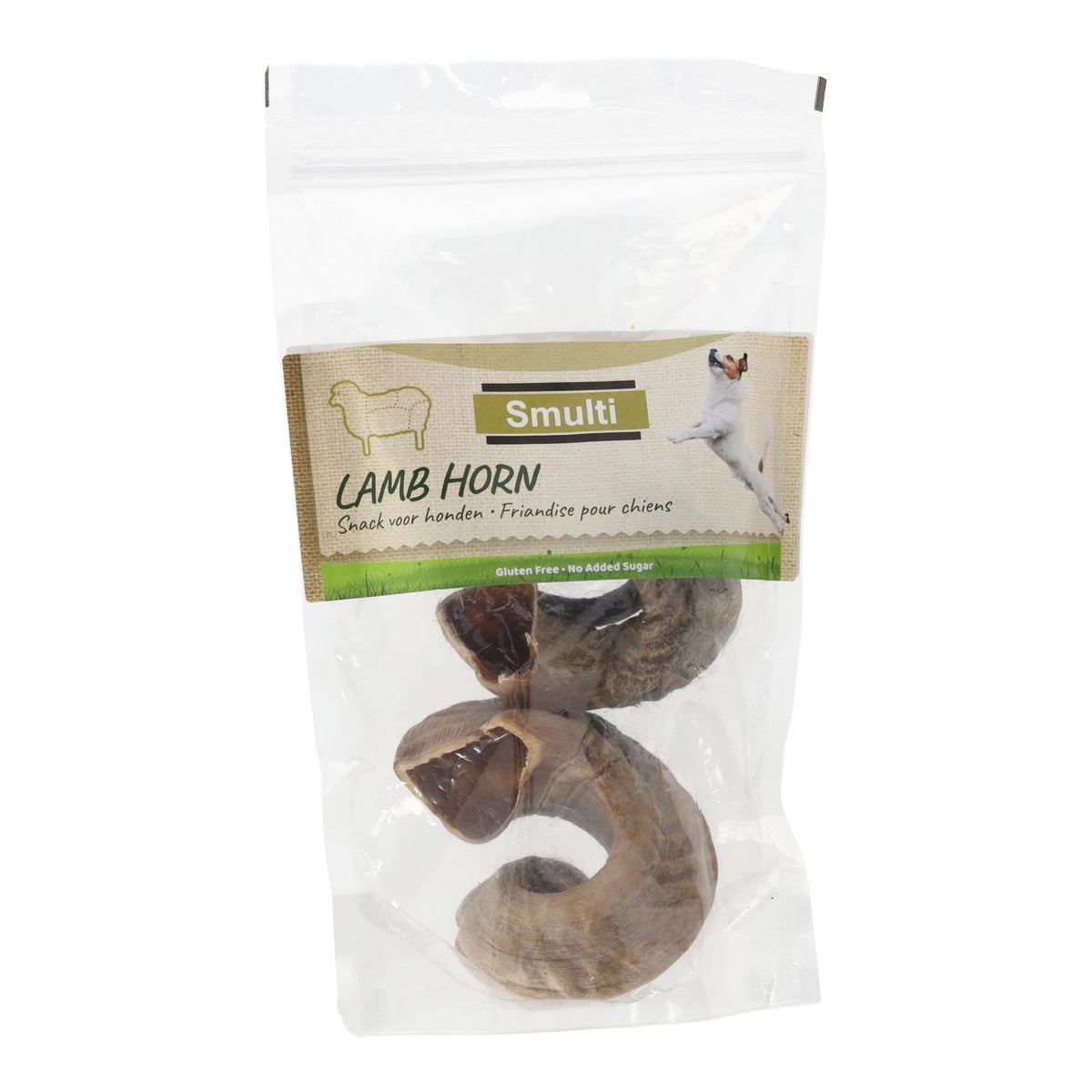 Hondensnack natuur lamshoorn 200gr Hondensnack natuur lamshoorn 200gr