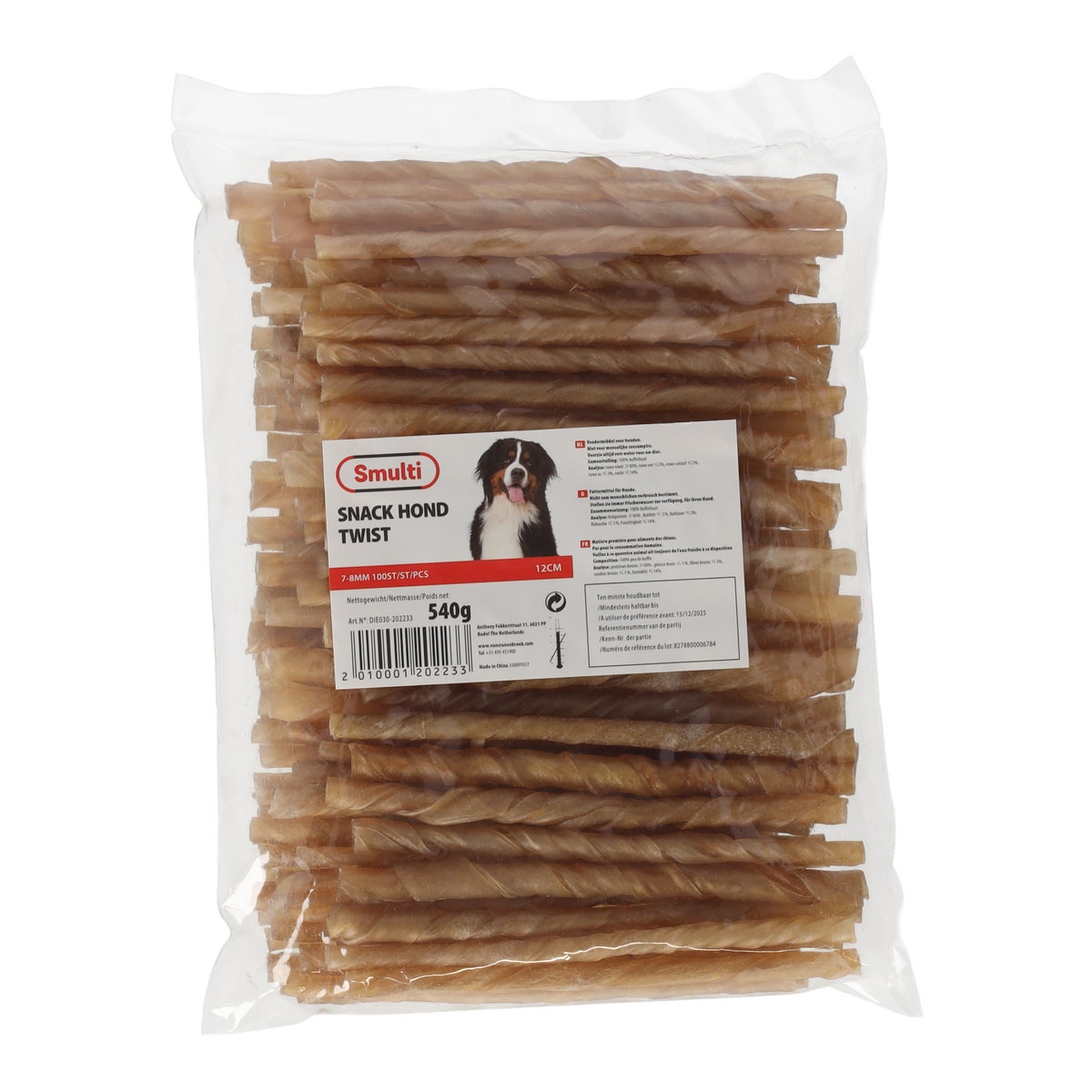 Hondensnack twist 12 cm 7-8 mm 100 stuks Hondensnack twist 12 cm 7-8 mm 100 stuks