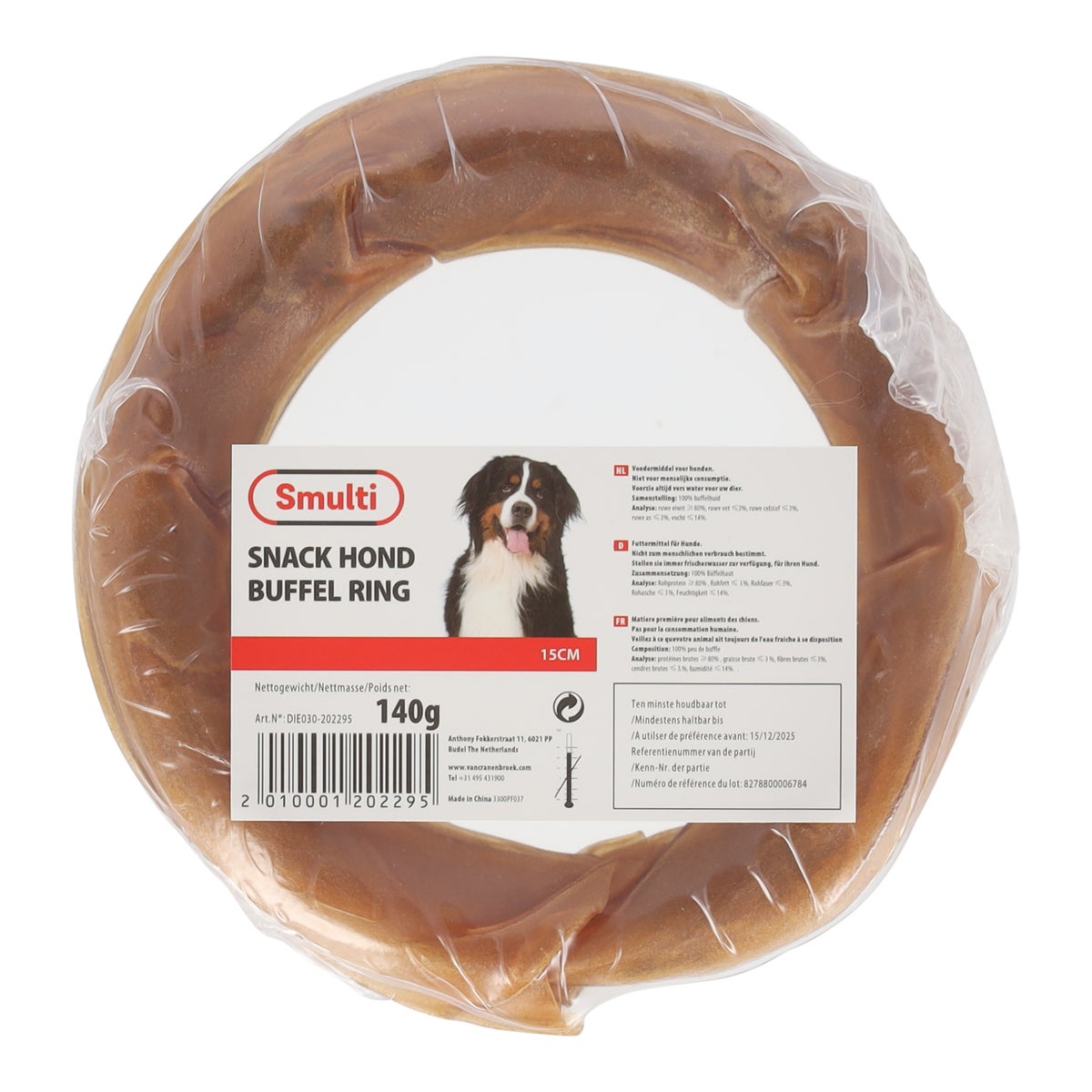 Hondensnack buffel ring 15 cm Hondensnack buffel ring 15 cm