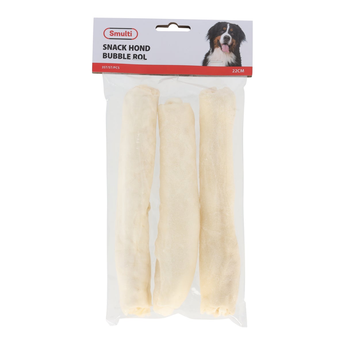 Hondensnack bubble rol 22 cm 3 stuks Hondensnack bubble rol 22 cm 3 stuks