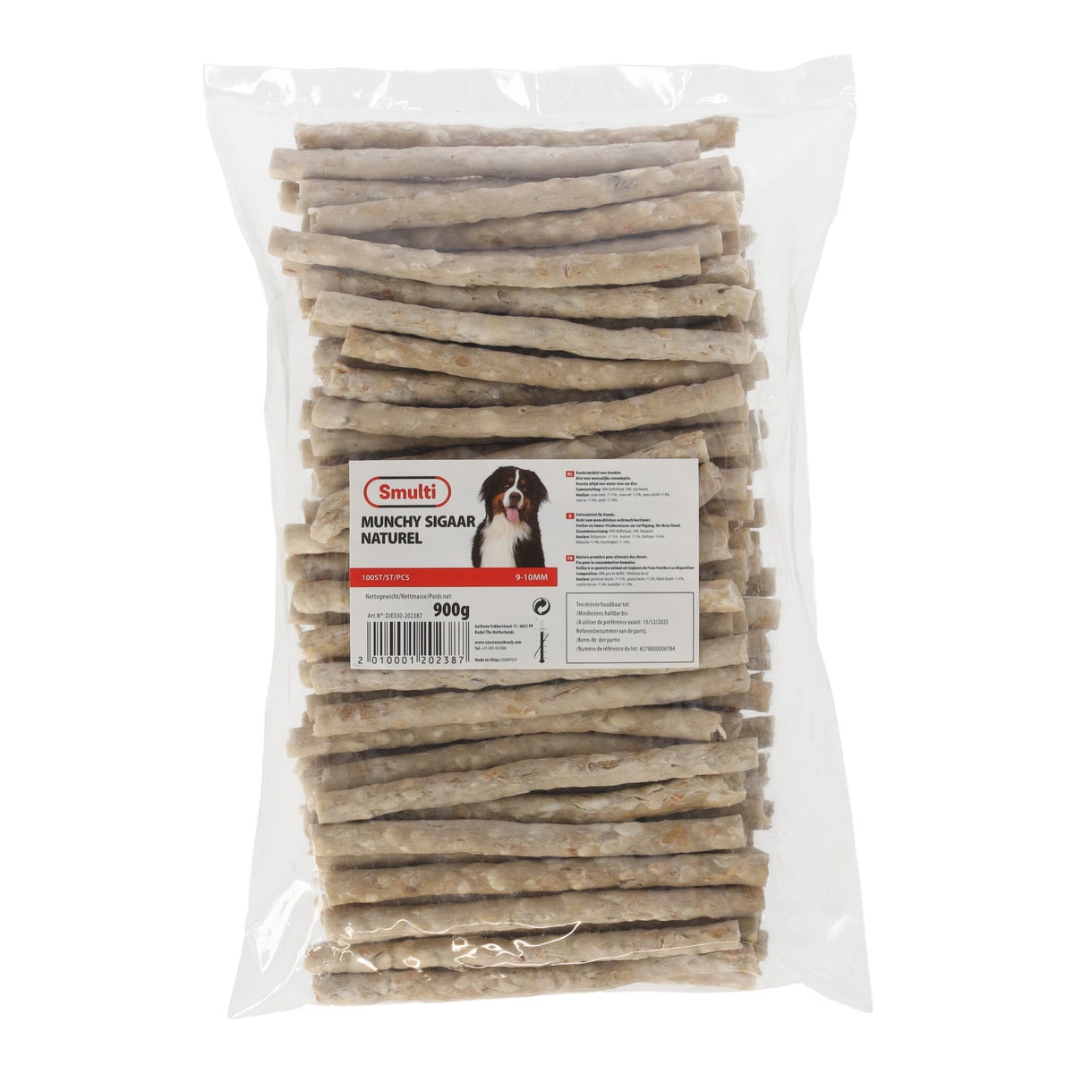 Munchy sigaar 9-10mm naturel 100st Munchy sigaar 9-10mm naturel 100st